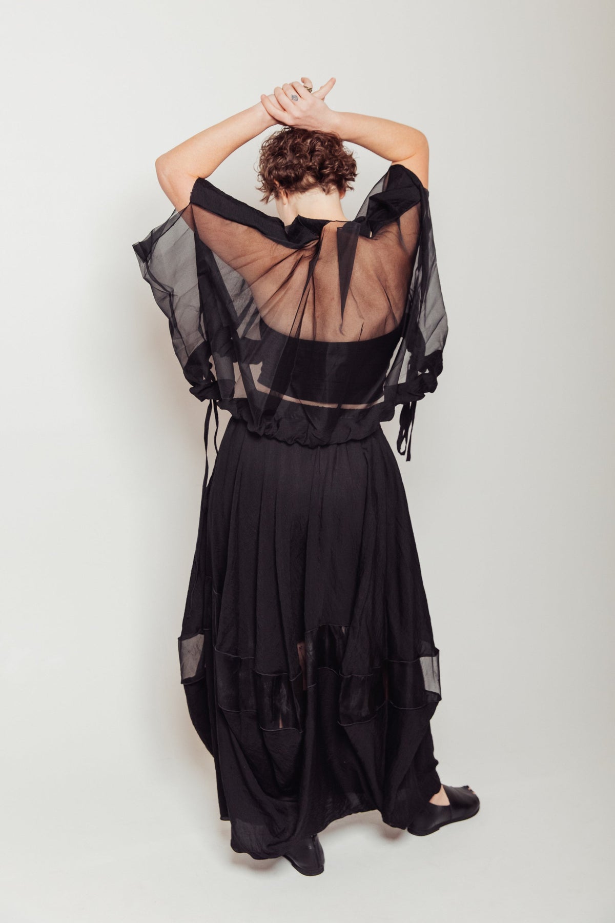 Hand-Painted Silk Organza Midnight Topper