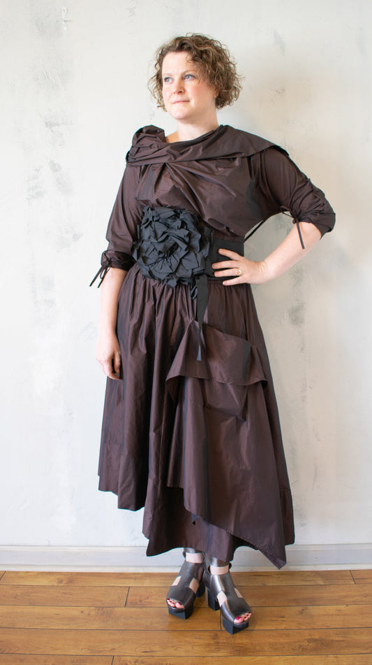 Chocolate After Dark Taffeta Blouse