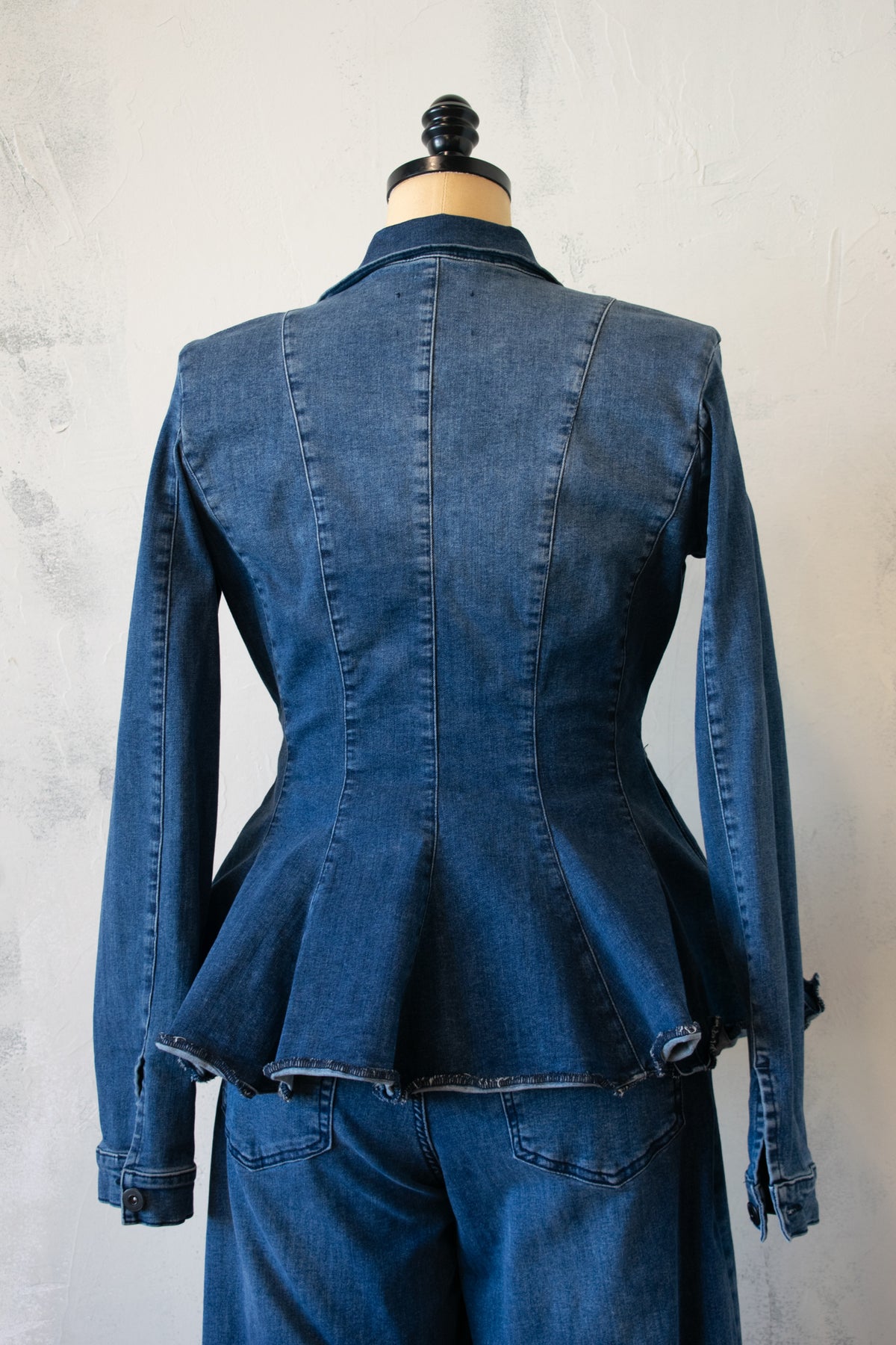 PLU: Peplum Stretch Denim Jacket