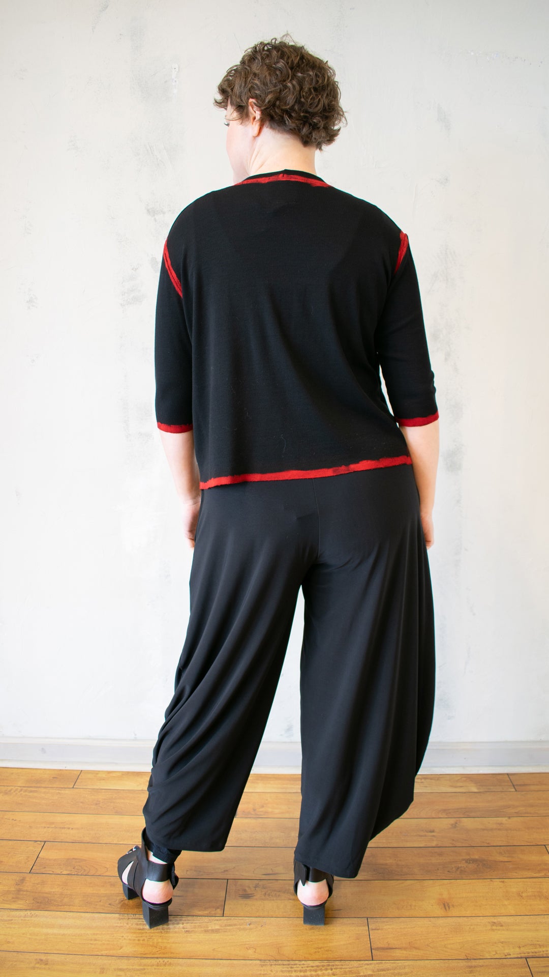 Red Contrast Long Sleeve Tee