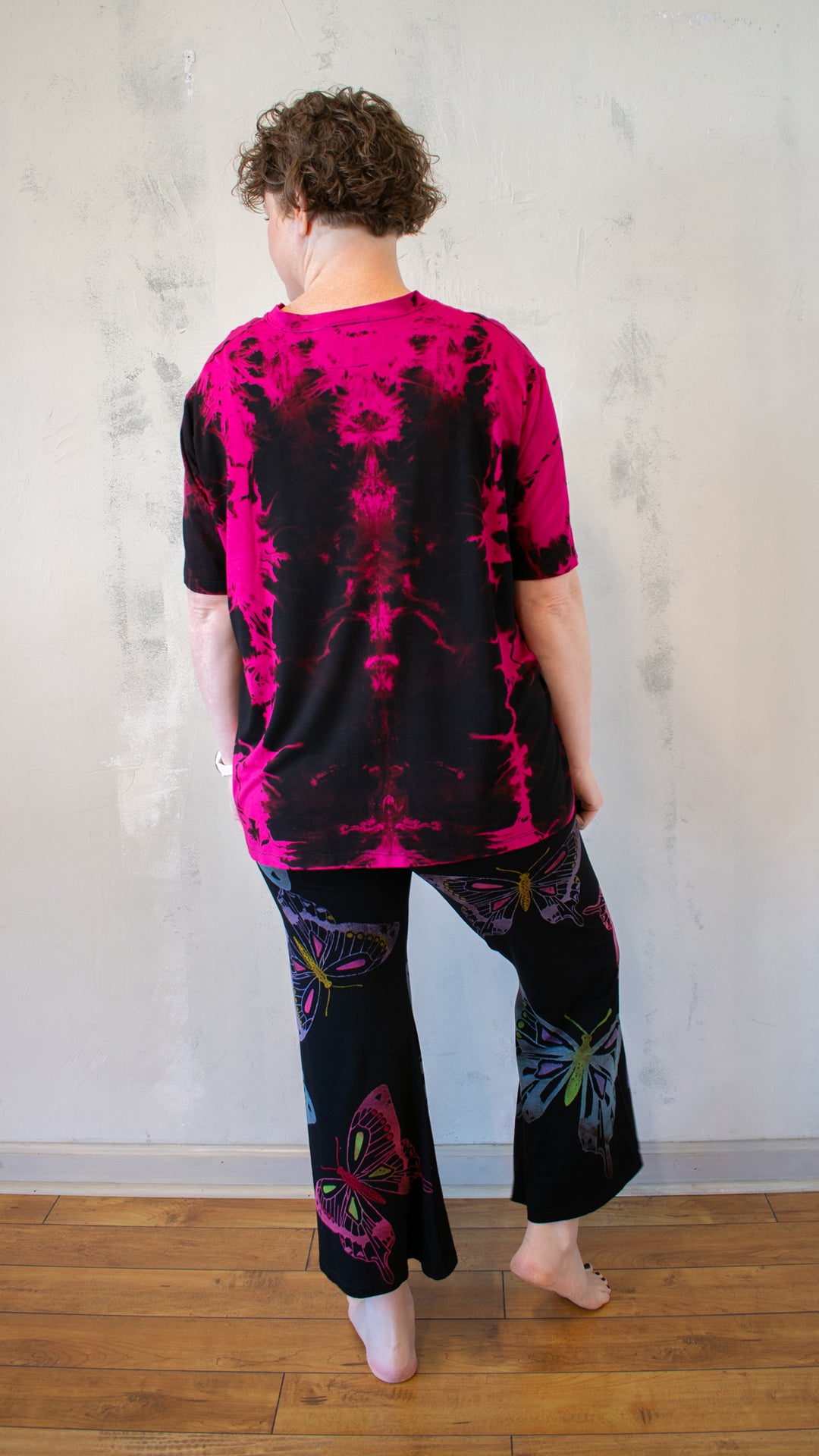 Raspberry Shibori Boyfriend Tee