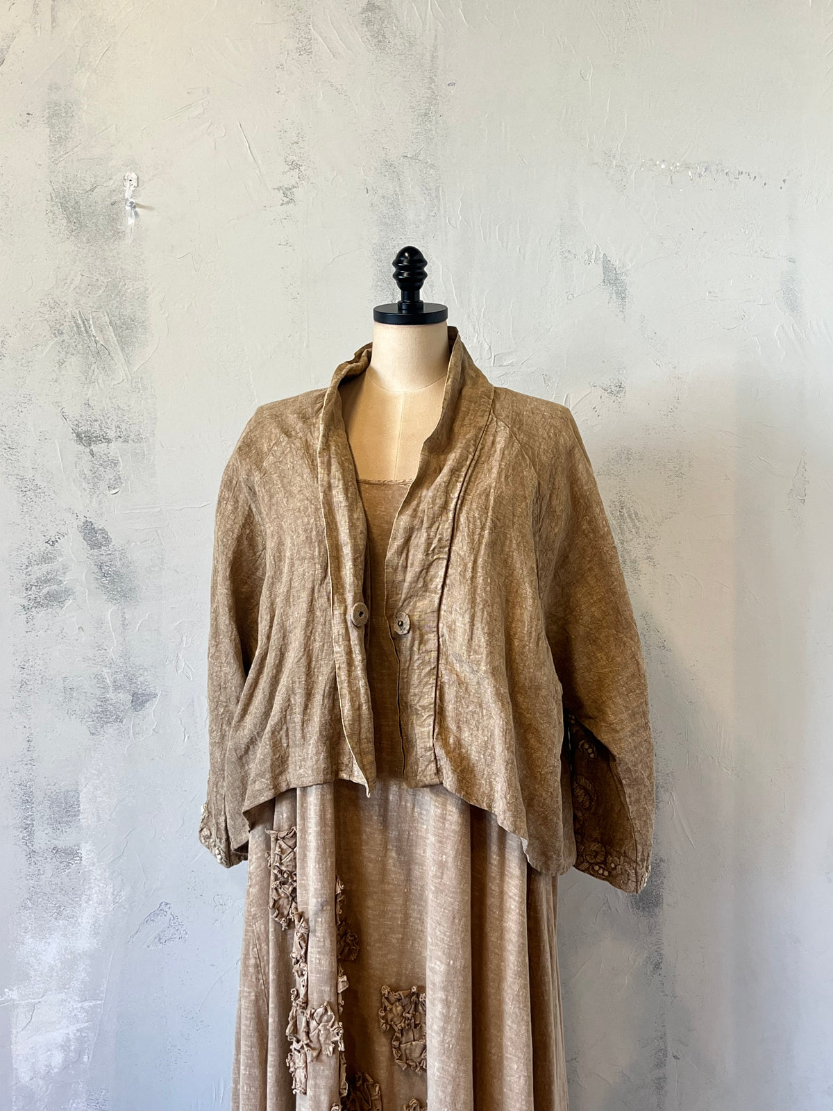 Krista Larson Linen Gold Short Jacket