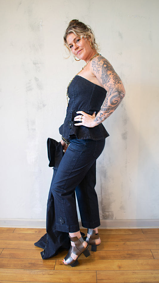 Blue Shape Top in Dark Blue