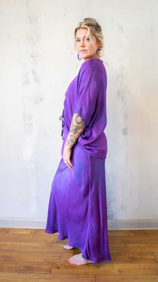Ria Shirt in Hand-Dyed Purple