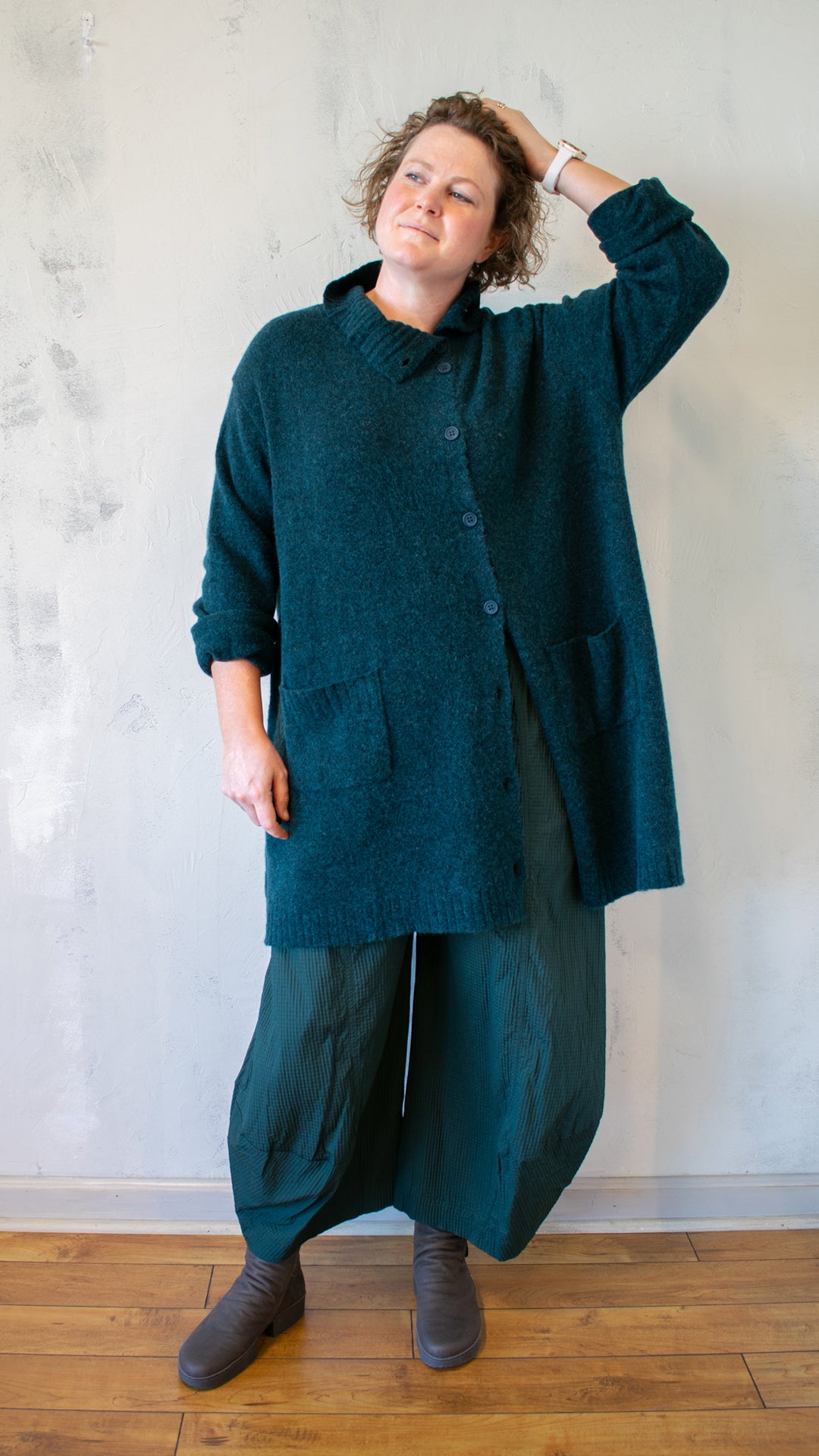 Melange Cardigan in Lava Melange