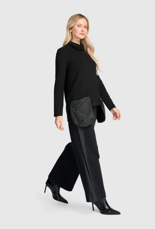 Urban Quilted Straight Pant in Black