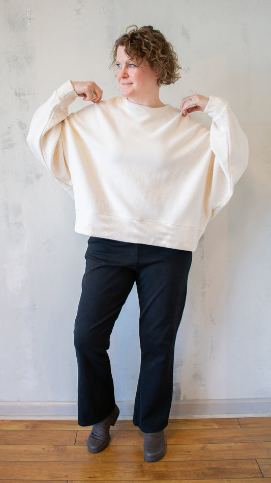 Margot Rippled Cotton Cropped Sweatshirt