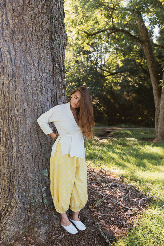 Zero-Waste Silk Uno Wrap Blouse