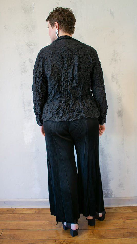 Permanent Pleat Black Pant