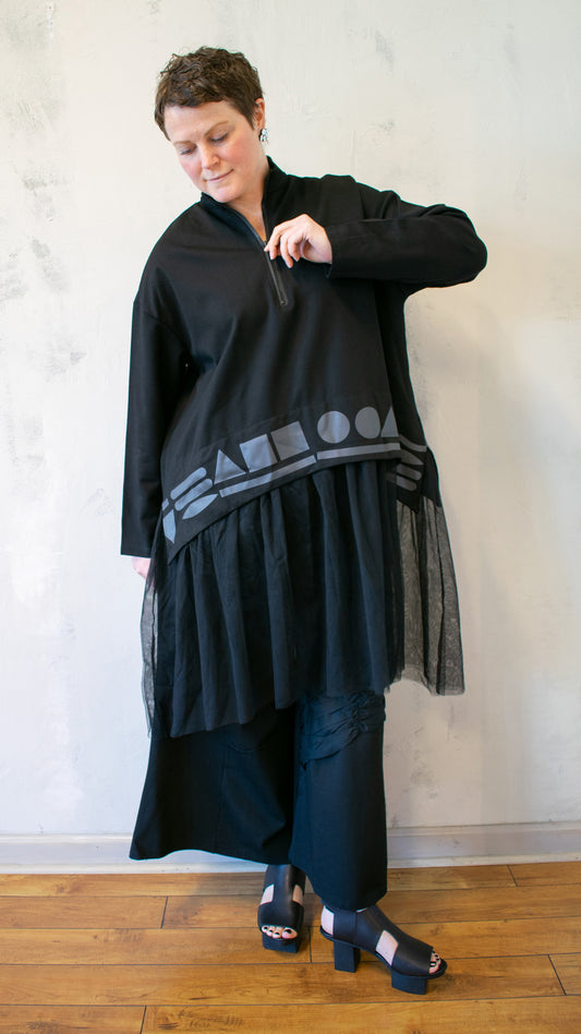Tulle Hem Pullover