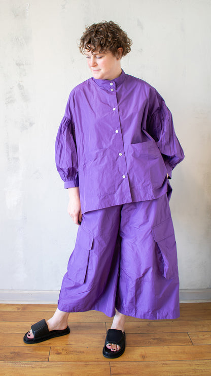 Essential Puff Sleeve Shirt in Violet