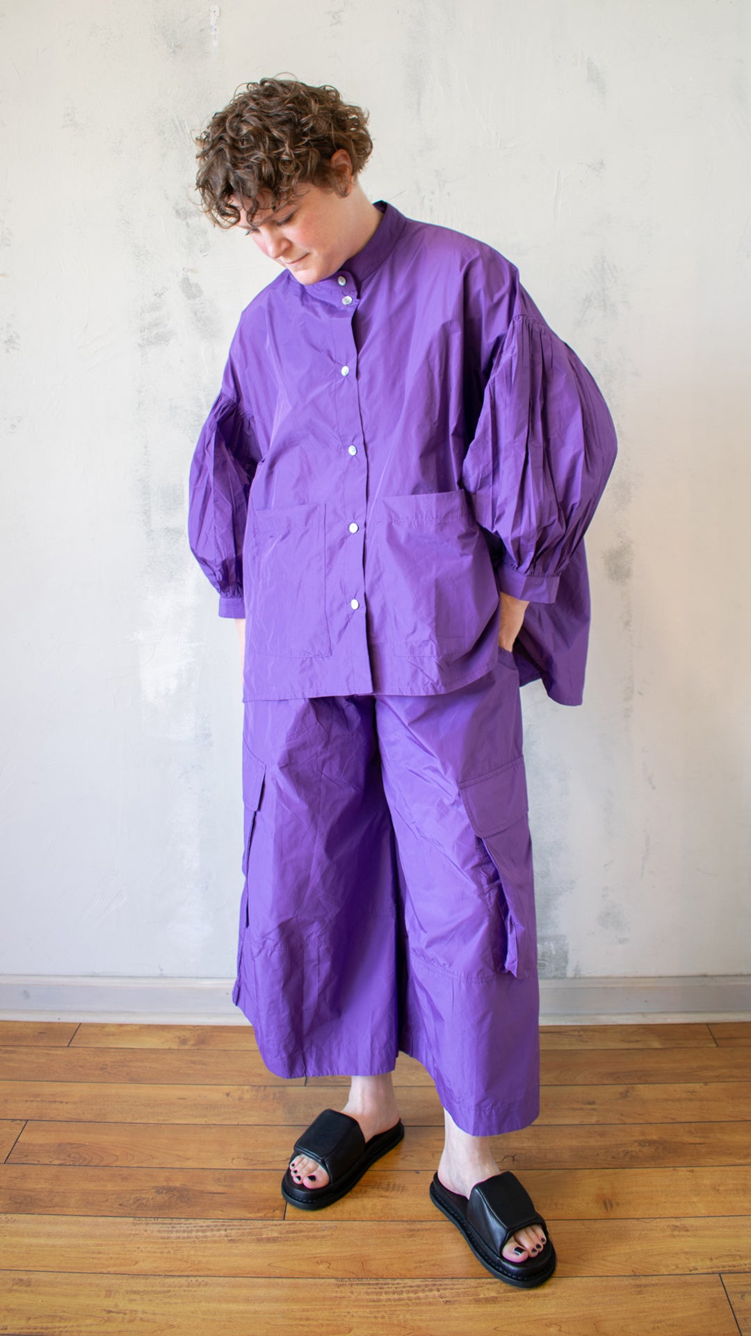 Essential Puff Sleeve Shirt in Violet