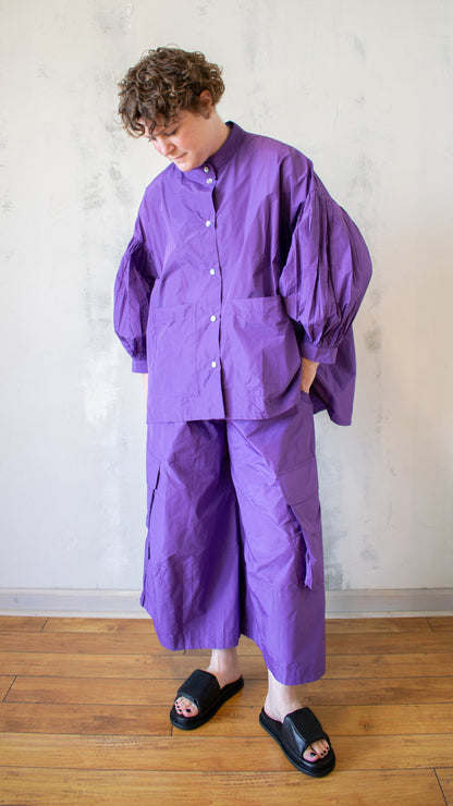 Essential Puff Sleeve Shirt in Violet