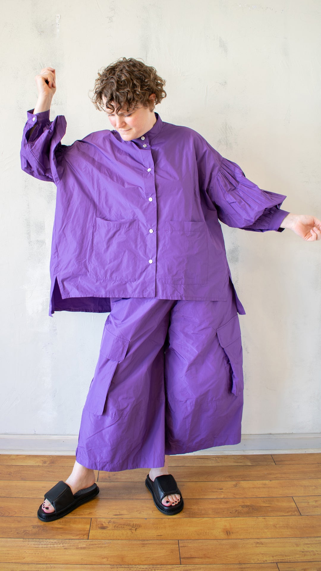 Essential Puff Sleeve Shirt in Violet