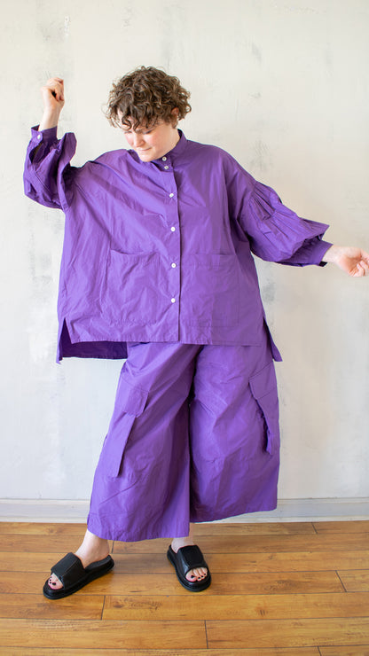 Essential Puff Sleeve Shirt in Violet