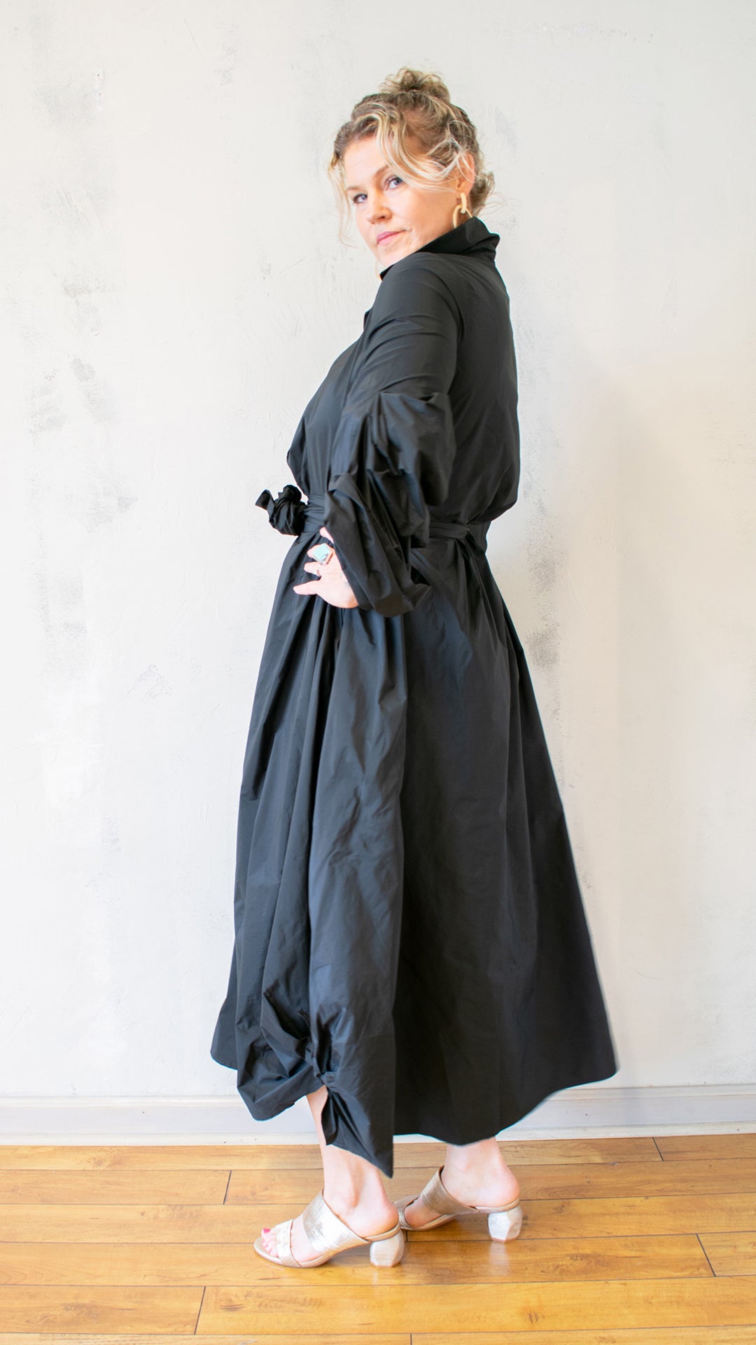 Taffeta Full Dress with Belt