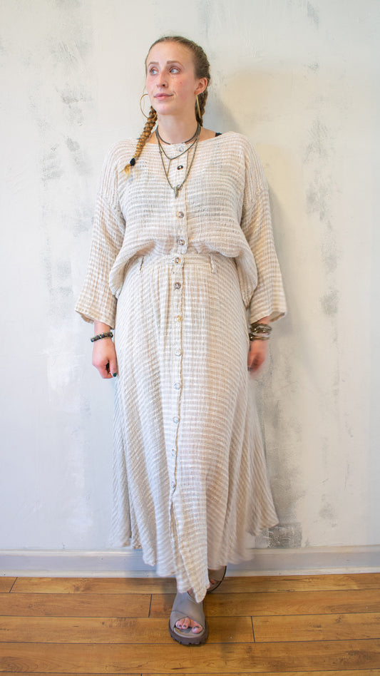 Gonna Arianna in Stripe Naturale