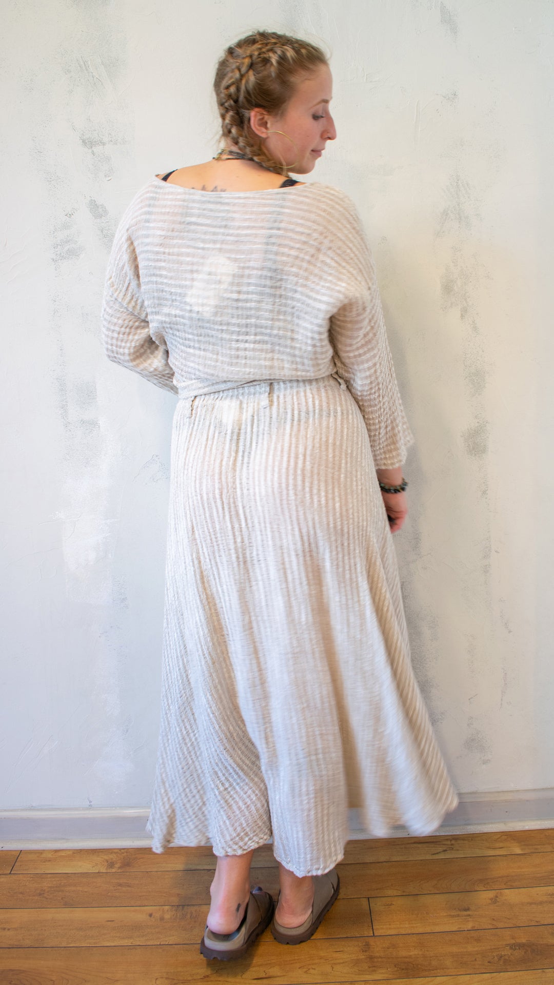 Gonna Arianna in Stripe Naturale