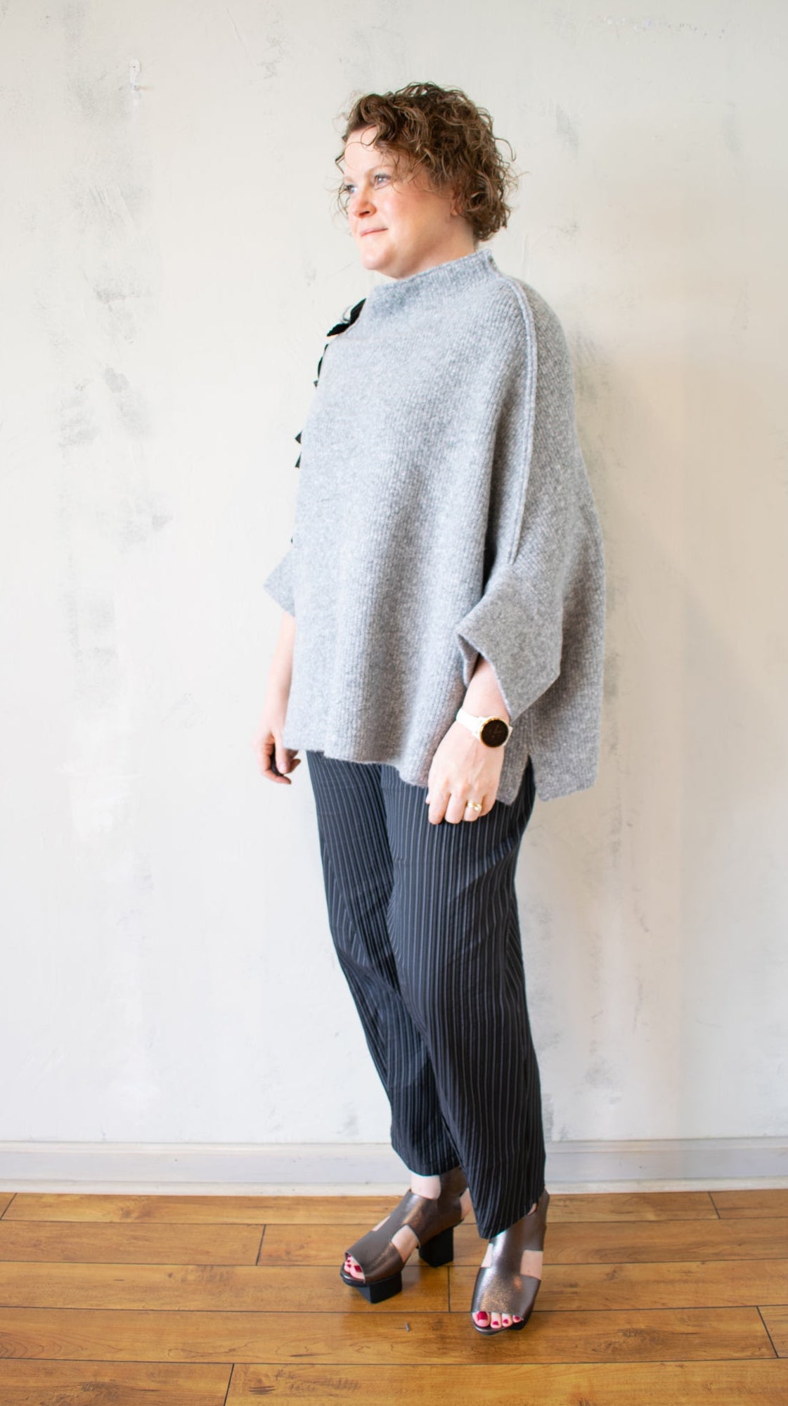 Flower Shoulder Batwing Sweater