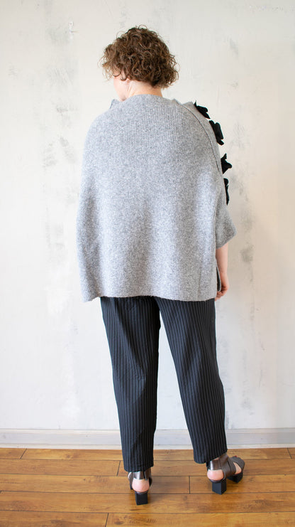 Flower Shoulder Batwing Sweater