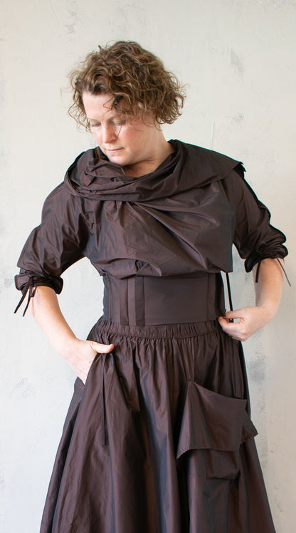 Chocolate After Dark Taffeta Blouse