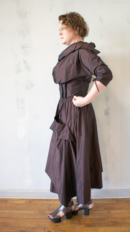 Chocolate After Dark Taffeta Blouse