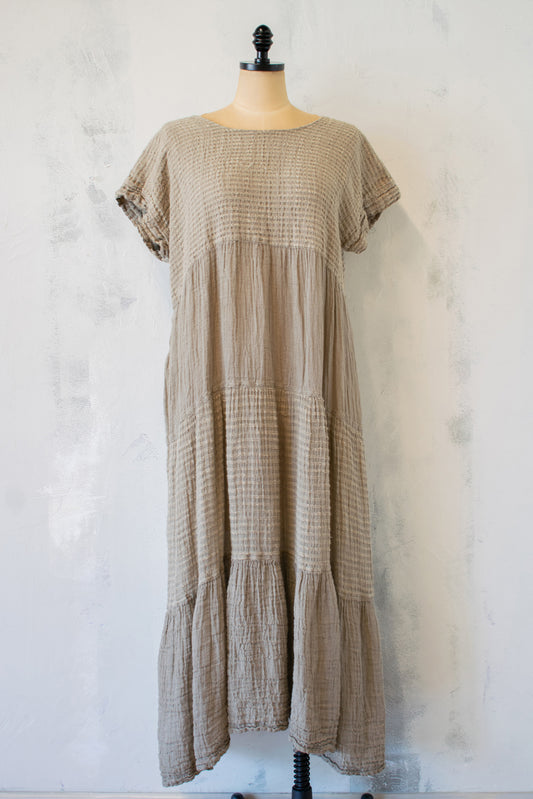 Bottega Di Brunella: Tiered Dress in Fossile