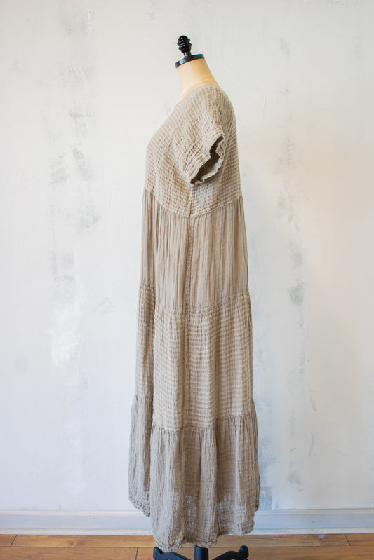 Bottega Di Brunella: Tiered Dress in Fossile