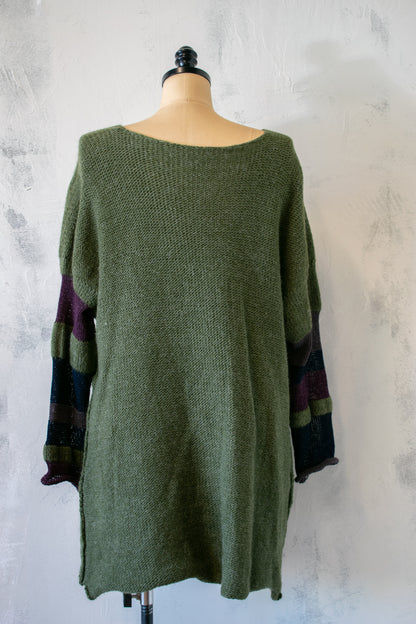 Paper Temples; Green Knit Sweater