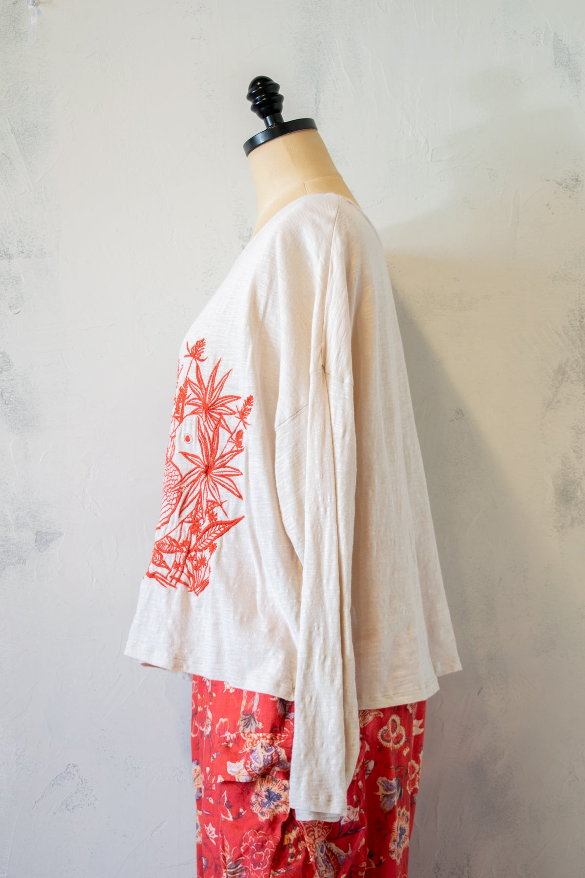 Krista Larson; Embroidered Crop Tee