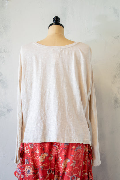 Krista Larson; Embroidered Crop Tee