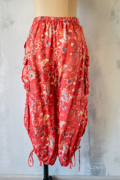 Krista Larson; Printed Linen Cargo Pant