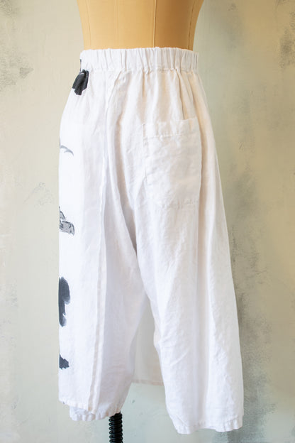Banana Blue; Linen Apron Pant