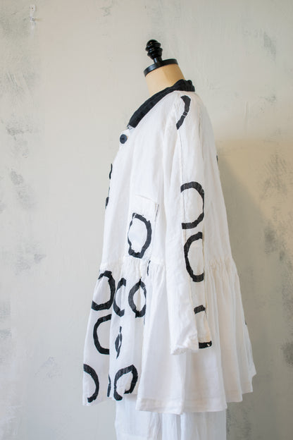 Mara Gibbucci; Black and White Linen Jacket