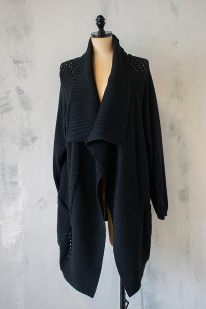 Cynthia Ashby; Dave Sweater in Eyelet Black