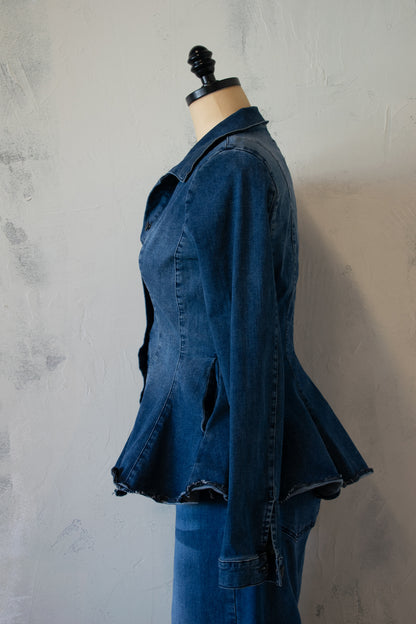 PLU: Peplum Stretch Denim Jacket