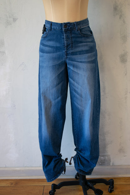 PLU: Drawstring Hem Straight Leg Denim