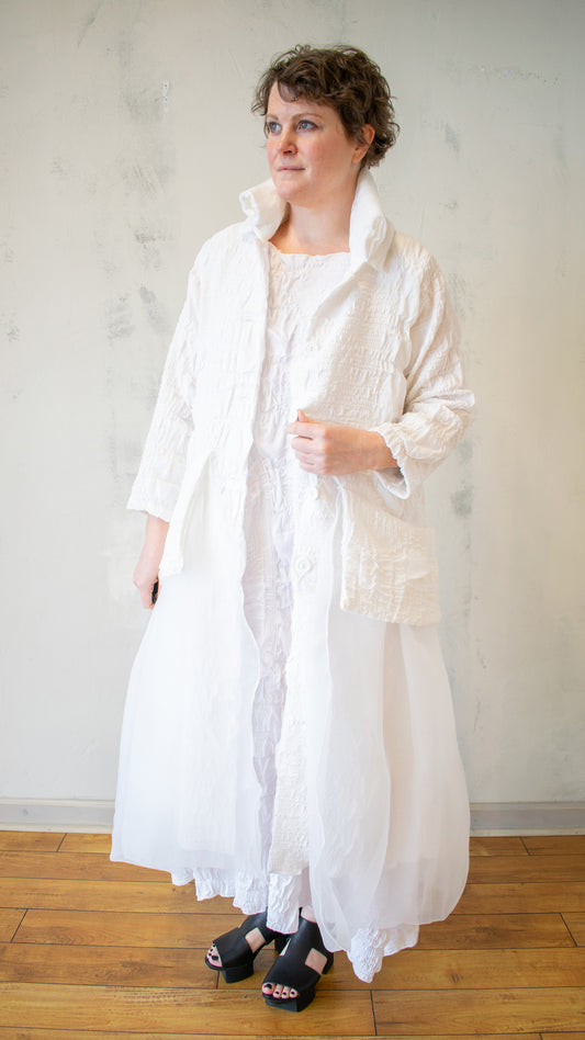 Pucker Knit Tulle Jacket