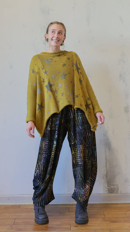 Star Print Oversized Sweater