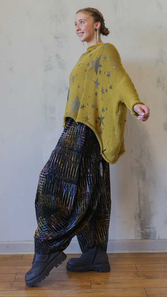Star Print Oversized Sweater