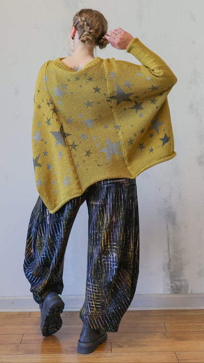 Star Print Oversized Sweater