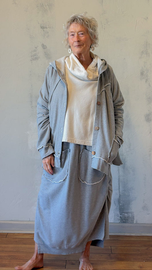 Hooded Button-Front Jacket