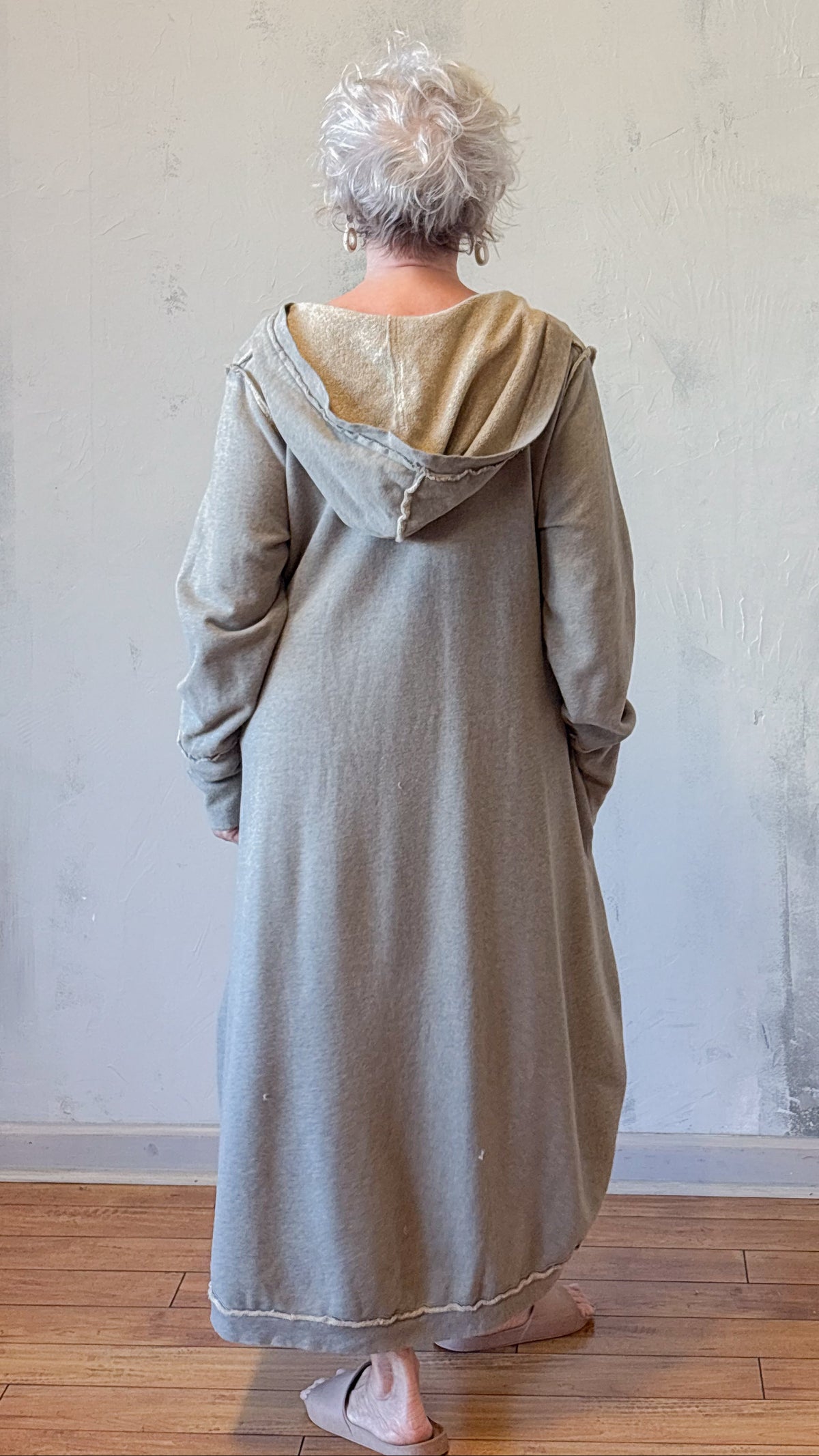 Hooded V-Neck Dress