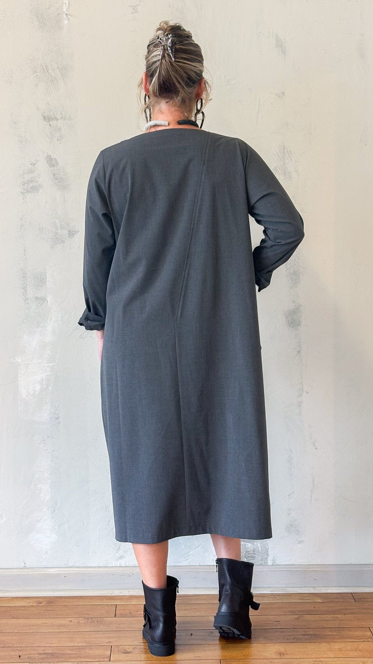 Charcoal Midi Pocket Dress