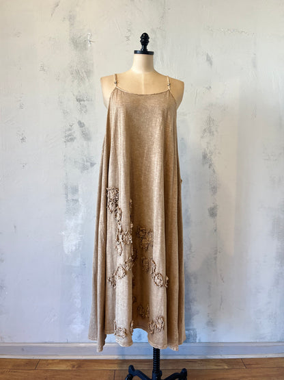 Krista Larson Knit Gold Tank Dress