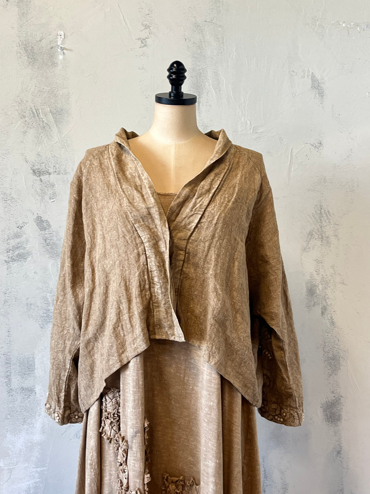 Krista Larson Linen Gold Short Jacket