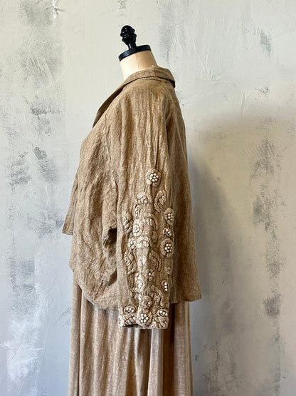 Krista Larson Linen Gold Short Jacket