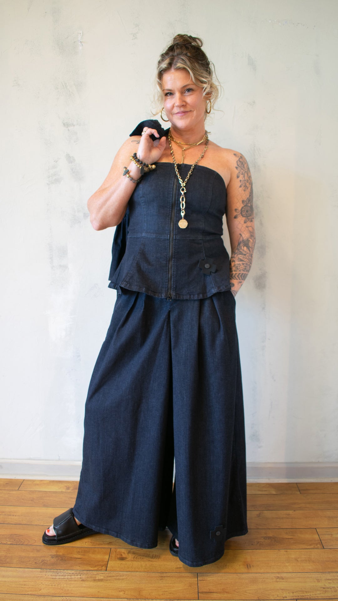 Blue Shape Top in Dark Blue