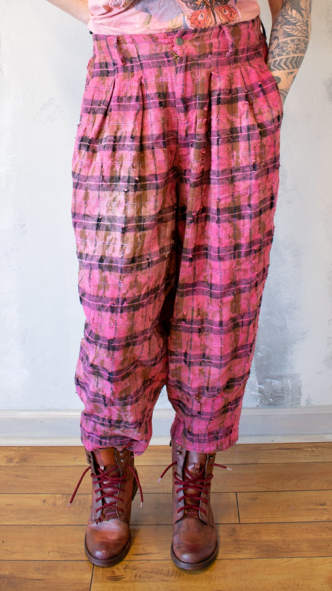 Soft Plaid Pant in Pink