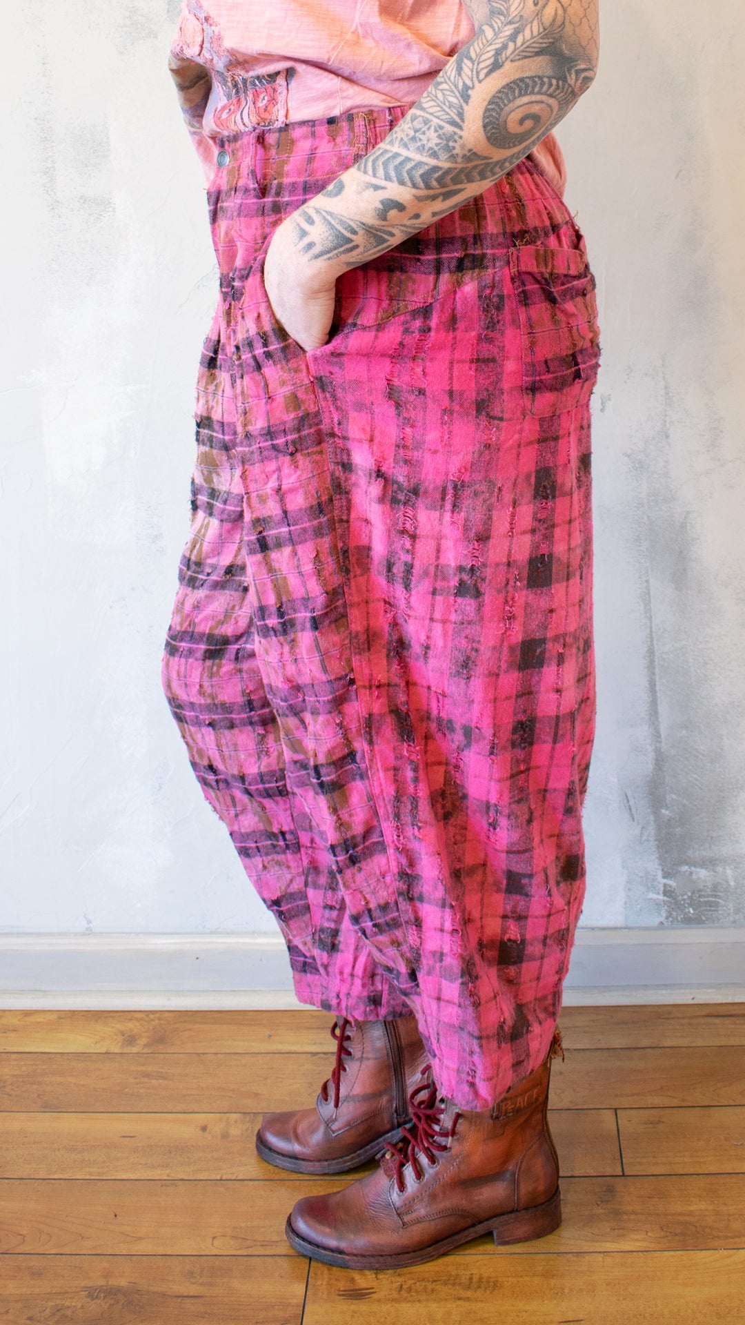 Soft Plaid Pant in Pink